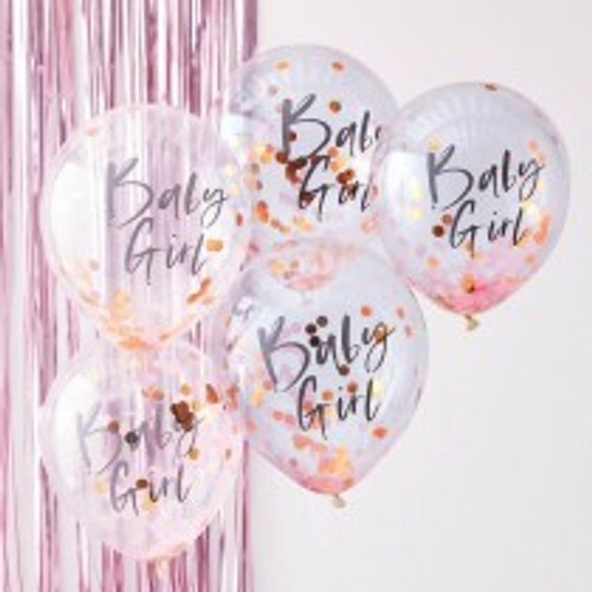 Hovedbilde Ballonger Confetti Baby Girl Rosa