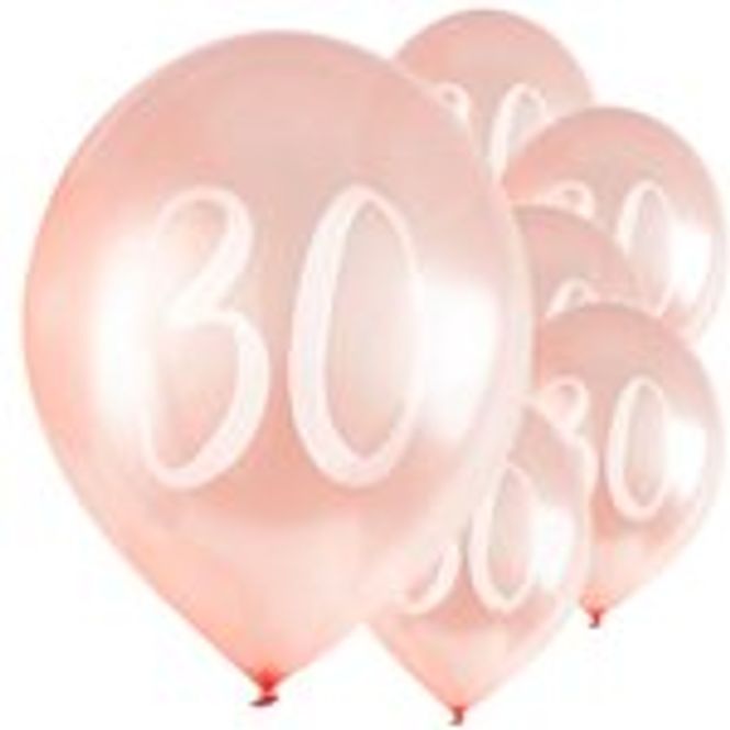 Hovedbilde Ballonger 30 år Rose Gull  5-pk