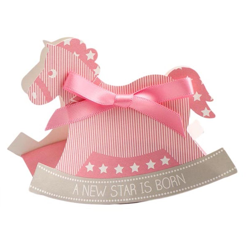 Bordkort/Gaveeske A New Star Rocking Horse Rosa 10-pk