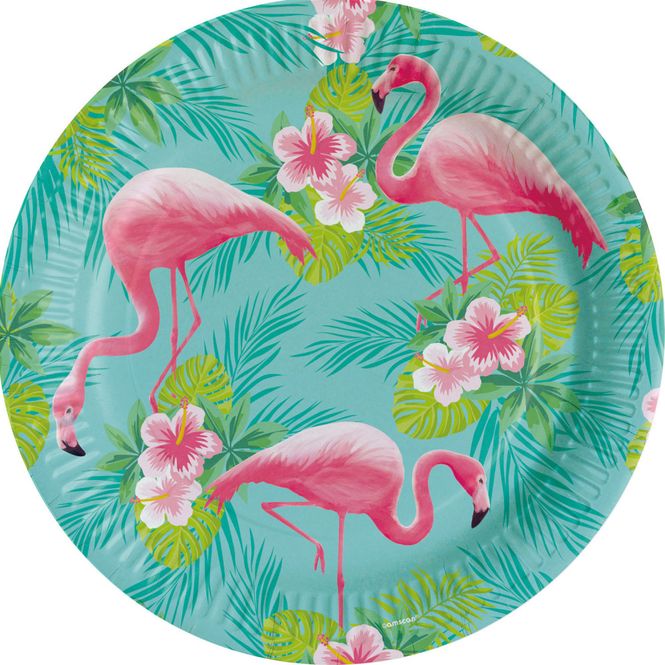 Hovedbilde Papptallerken Flamingo Paradise 23 cm 8 pk