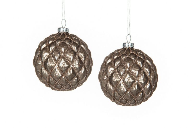 Julekuler Rutet 8cm 4-pk