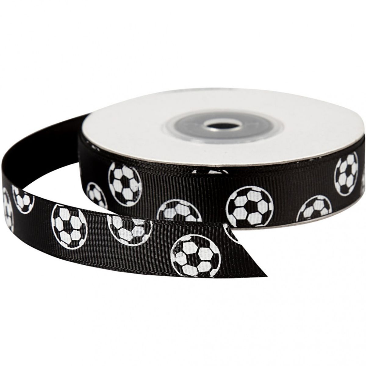 Bånd Fotball Sort 15 mm 1m