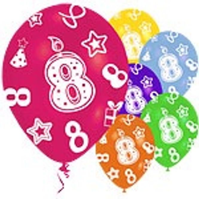 Hovedbilde Ballonger 8 årsdag ass. 6-pk