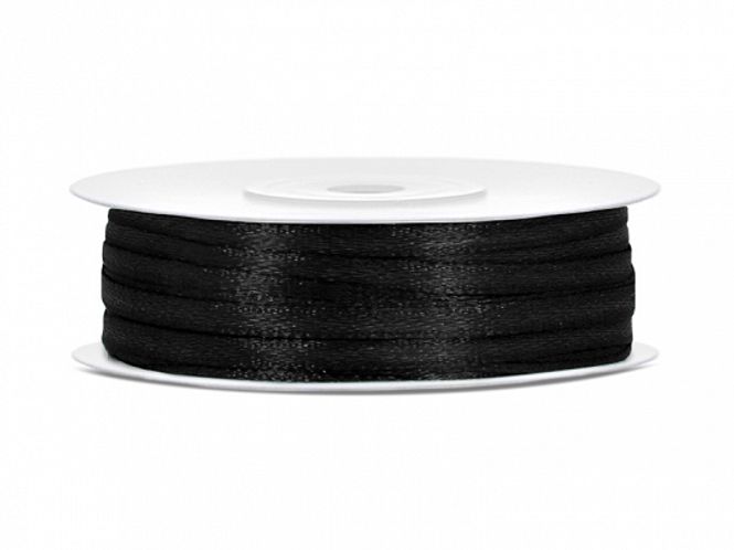 Hovedbilde Satengbånd Sort 0,3cm 50m
