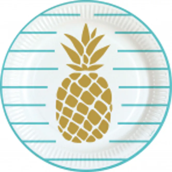 Hovedbilde Papptallerken Pineapple 8pk