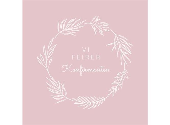 Hovedbilde Servietter Vi feirer Konfirmanten Gammelrosa ...