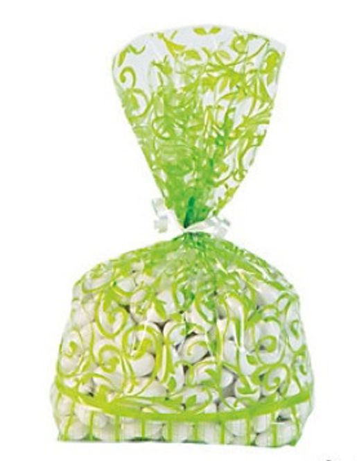 Hovedbilde Swirl Cellofanposer Limegrønn 12-pk