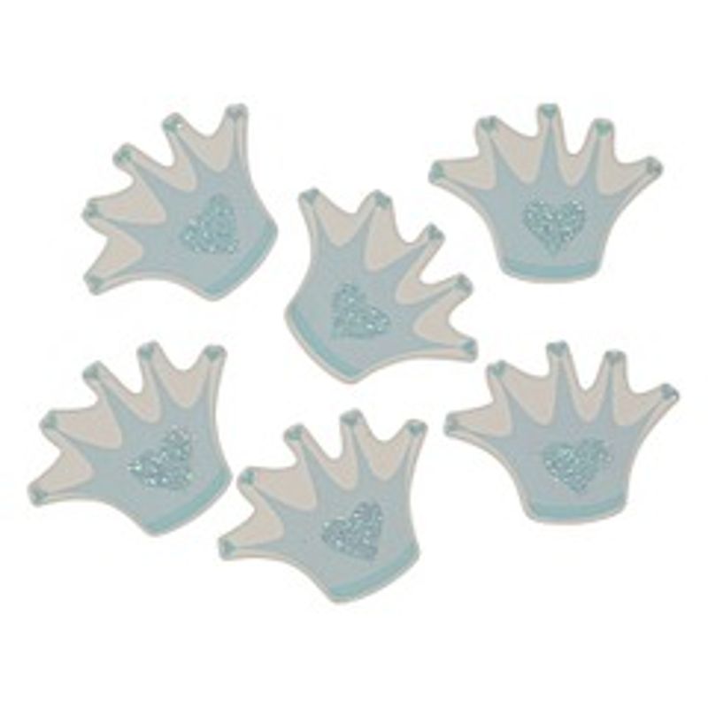 Bordstrø Prinsekrone Lyseblå Finer 3x4cm 12-pk