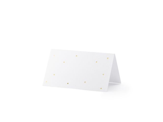 Hovedbilde Bordkort Doble Hvit Gull Dots 10pk