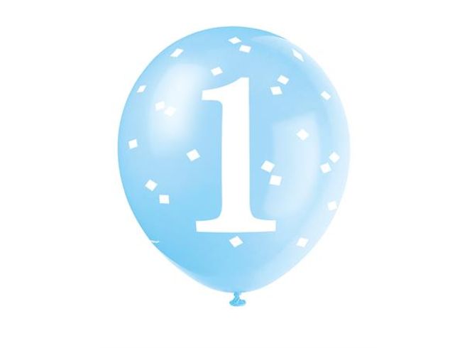 Hovedbilde Ballonger Blå Ruter - Første bursdag 1år