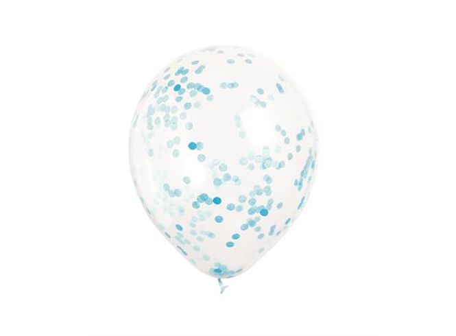 Hovedbilde Konfettiballonger - Lys Blå 6 Konfettiballonger - ...