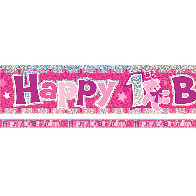 Hovedbilde Banner Happy 1st Birthday Rosa