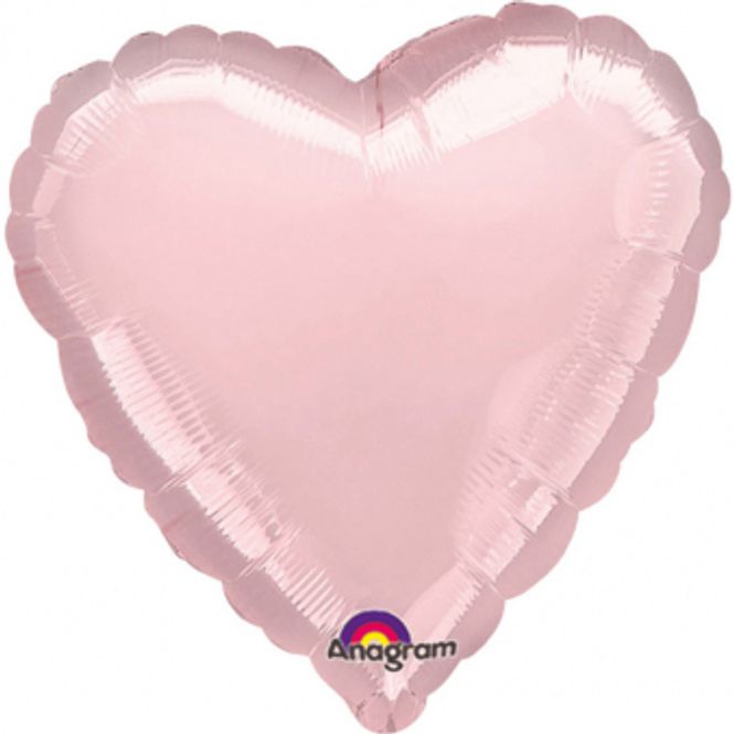 Hovedbilde Folieballong Hjerte Metallic finish lys rosa
