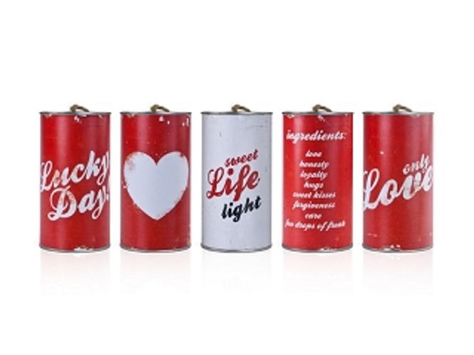Hovedbilde Blikkbokser for bryllupsbil m/motiv retro 5-pk