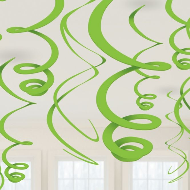 Hovedbilde Hengende Swirls Pynt Limegrønn 12-pk