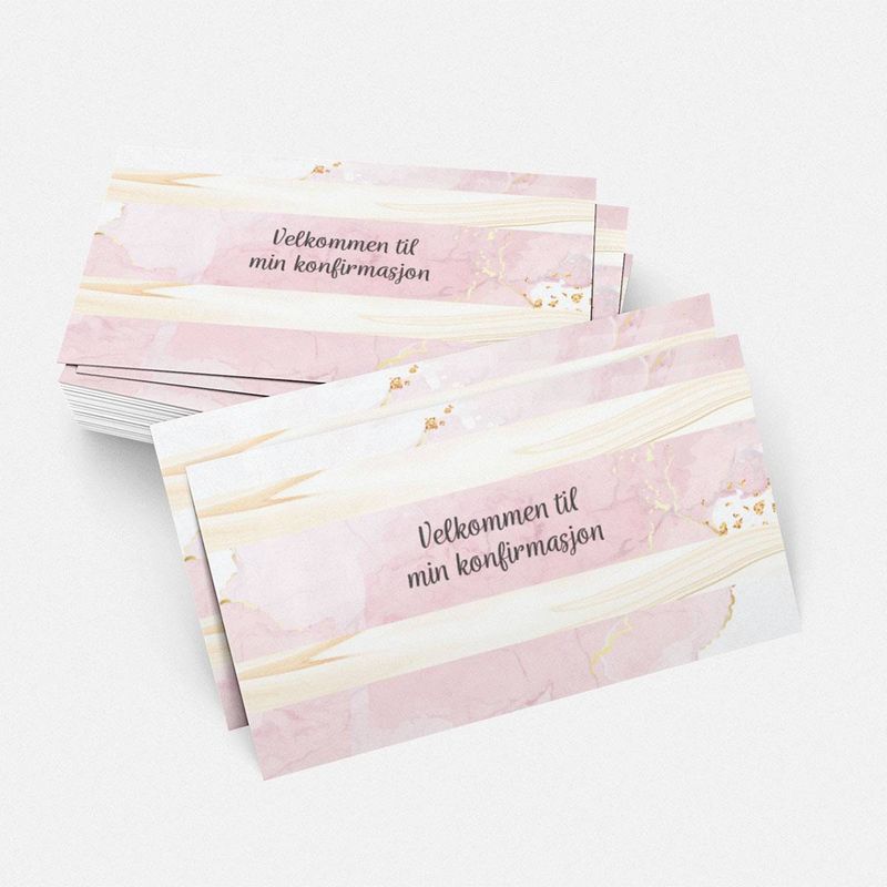 Kinder omslag: Konfirmasjon Marmor rosa 20 stk