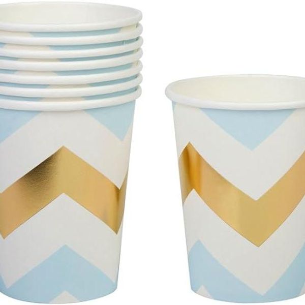 Hovedbilde Pappkrus Pattern Works Blå Gull striper 8pk