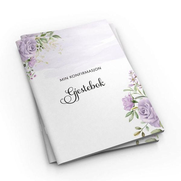 Hovedbilde Gjestebok - Min konfirmasjon Lilla rose