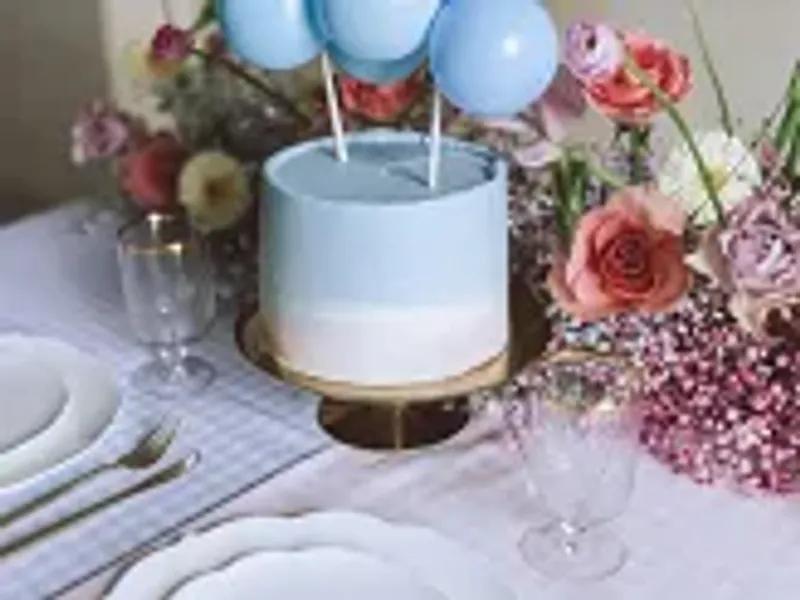 Kaketopp ballonger blå