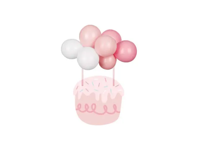 Hovedbilde Kaketopp ballonger rosa 